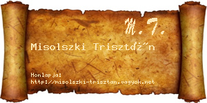 Misolszki Trisztán névjegykártya